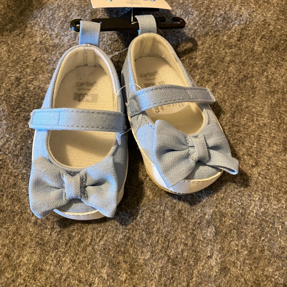 Carter's Light Blue Baby Shoes with Bow